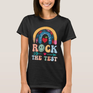 Rock The Test Testing Day Retro Motivational Teach T-Shirt