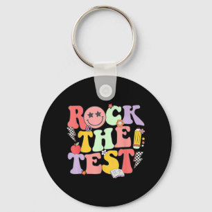 Rock The Test Testing Day Shirt For Teacher Studen Key Ring