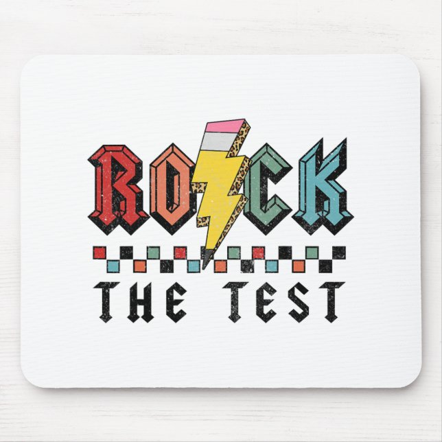 Rock The Test Testing Day Shirts For Teacher Men W Mouse Pad (Front)