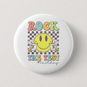 Rock The Test Testing Motivational Teacher 6 Cm Round Badge