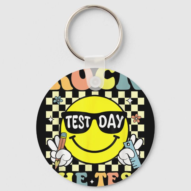 Rock The Test Testing Motivational Teacher  Key Ring (Front)