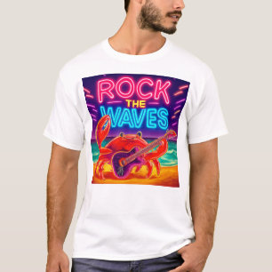Rock the Waves – Neon Guitar Crab T-Shirt