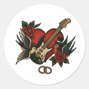 Rock Themed Wedding Stationary - Sticker
