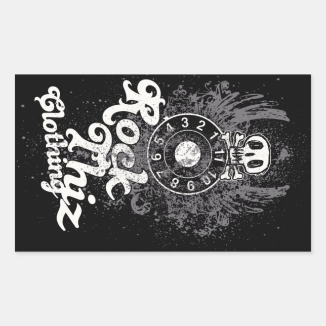 Rock Thiz Clothing Stickers Skull & Numbers #2 (Front)