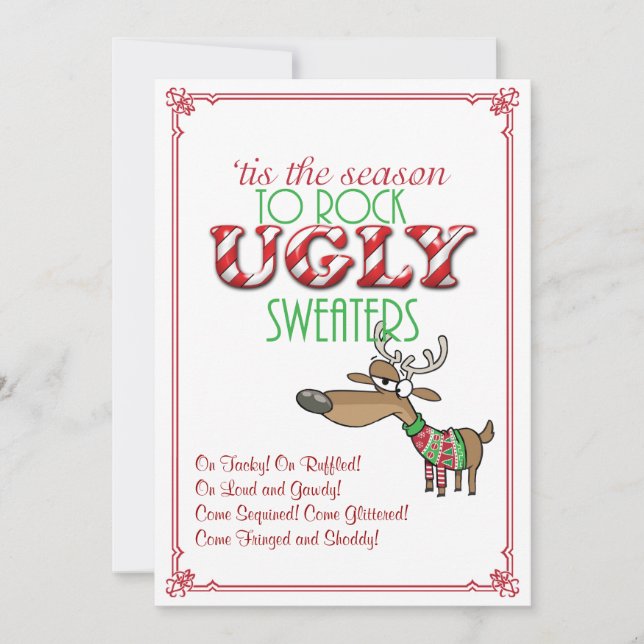 Rock Ugly Sweaters Holiday Party Invitation (Front)