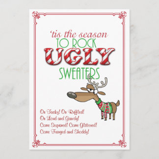 Rock Ugly Sweaters Holiday Party Invitation