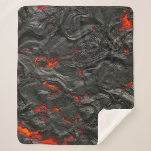 Rock volcanic hot lava burn boil sherpa blanket