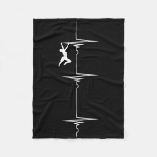 Rock Wall Climber Heartbeat Ecg Pulse Bouldering M Fleece Blanket