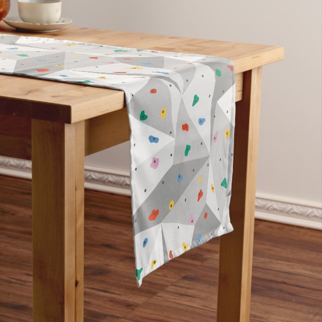 Rock Wall Climbing Birthday Cloth Table Runner (In Situ)