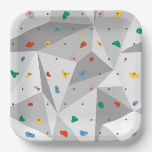 Rock Wall Climbing Paper Plate