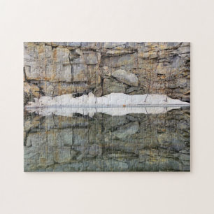 Rock Wall Reflections In Pond Nature Jigsaw Puzzle
