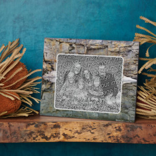 Rock Wall Reflections Pond Add Your Own Photo Plaque