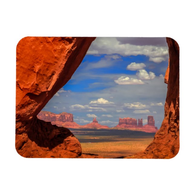 Rock window to Monument Valley, AZ Magnet (Horizontal)