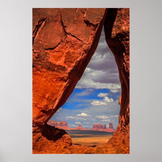 Rock window to Monument Valley, AZ Poster (Front)