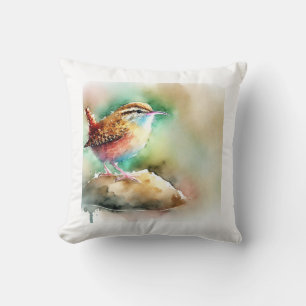 Rock Wren 100924AREF109 - Watercolor Cushion