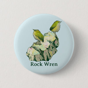 Rock Wren birds New Zealand 6 Cm Round Badge