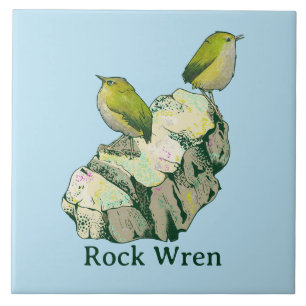 Rock Wren birds New Zealand Ceramic Tile