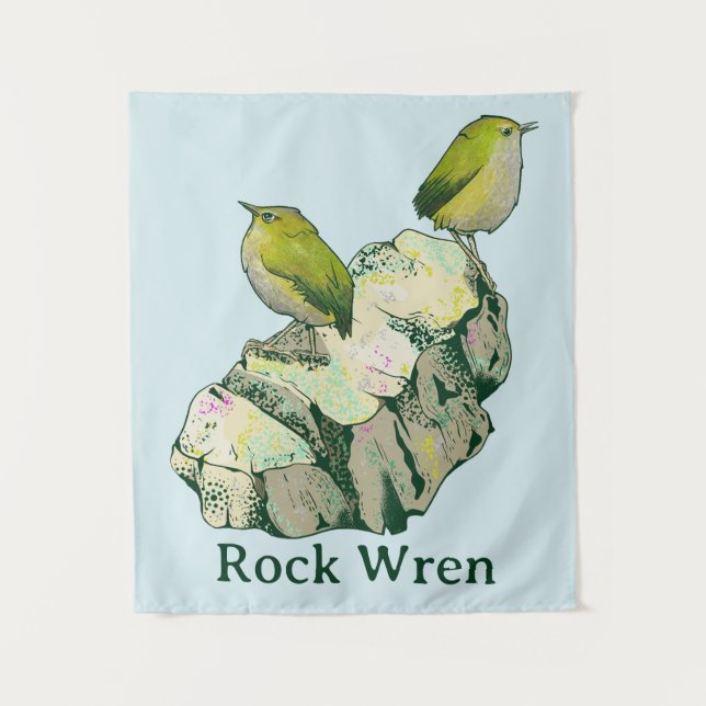 Rock Wren birds New Zealand Tapestry (Front)