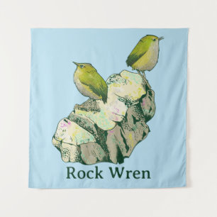 Rock Wren birds New Zealand Tapestry