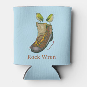 Rock Wren Tuke On a hiking boot Can Cooler