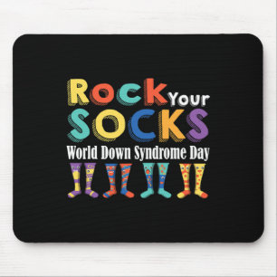 Rock Your Socks Cute 3-21 Trisomy 21 World Down Sy Mouse Pad
