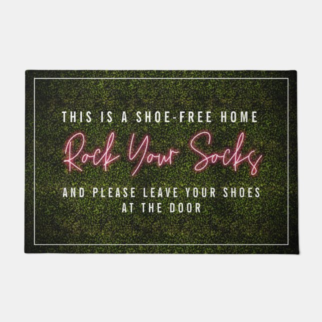 Rock Your Socks Neon Inspired Doormat (Front)