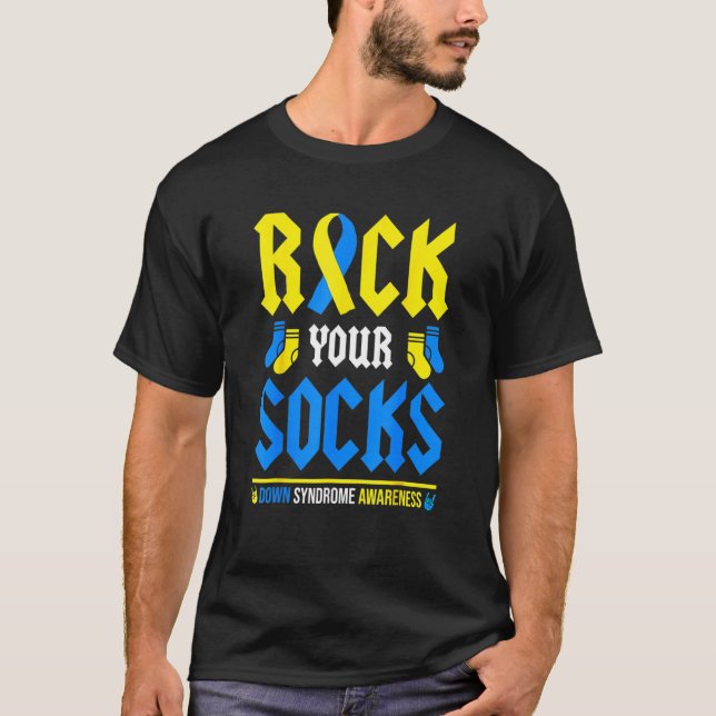 Rock Your Socks World Down Syndrome Awareness Day  T-Shirt (Front)