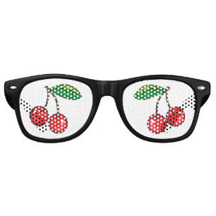 Rockabilly 1950s Red Cherries Retro Sunglasses