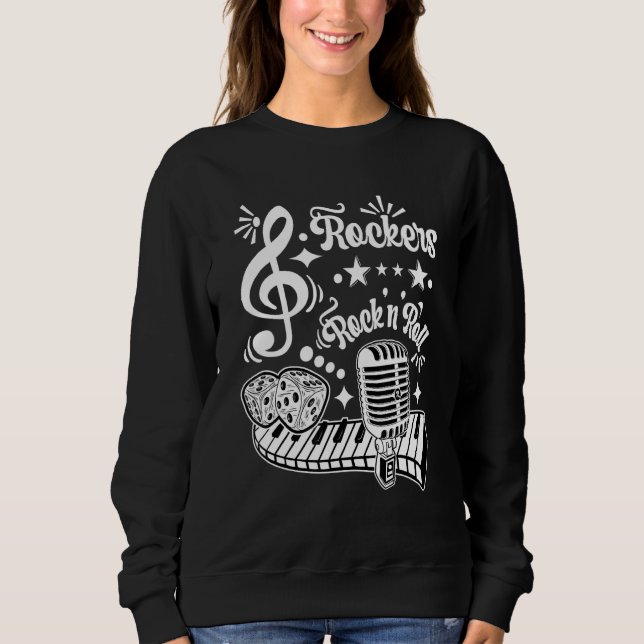 Rockabilly 50s Sock Hop Retro 60s 70s Rocker Rock  Sweatshirt (Front)