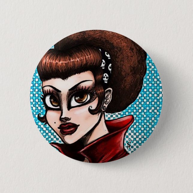 Rockabilly 6 Cm Round Badge (Front)