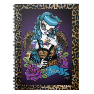 Rockabilly Baby Tattoo Leopard Angel Notebook