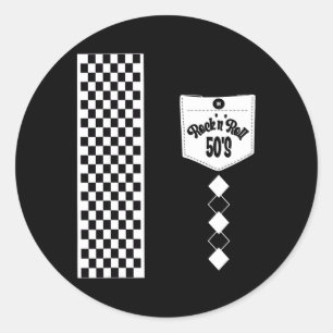 Rockabilly Bowling 50s Sock Hop Costumes Greaser R Classic Round Sticker