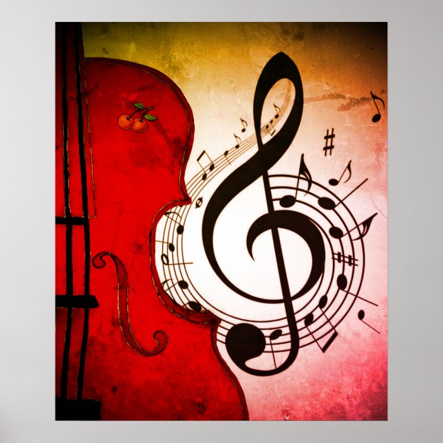 rockabilly cello/violin art print for poster (Front)