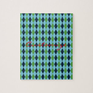 Rockabilly diamond plaid Thunder_Cove Jigsaw Puzzle
