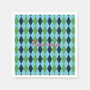 Rockabilly diamond plaid Thunder_Cove Napkin