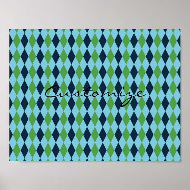 Rockabilly diamond plaid Thunder_Cove Poster (Front)