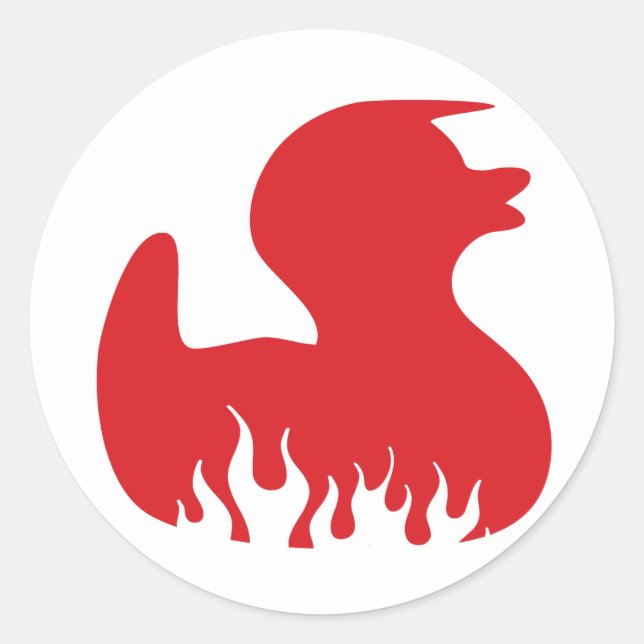 Rockabilly Duck Classic Round Sticker (Front)