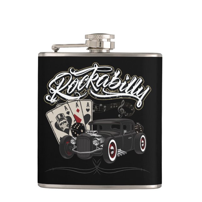 Rockabilly Flachmann Hip Flask (Front)