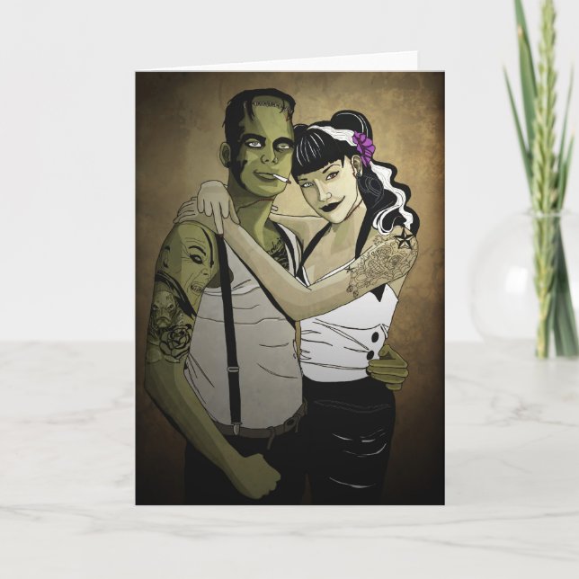 Rockabilly Frank and Bride Card (Front)
