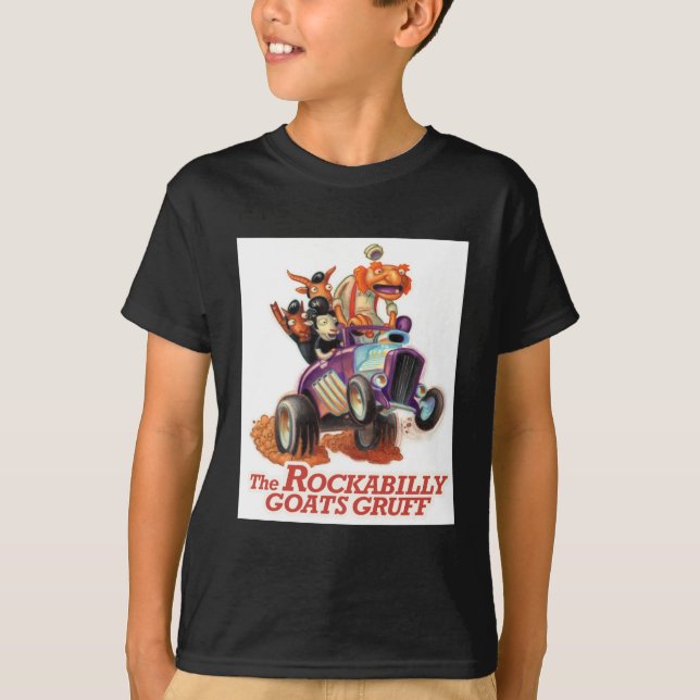 Rockabilly Goats Gruff - Hot Rod Troll T-Shirt (Front)