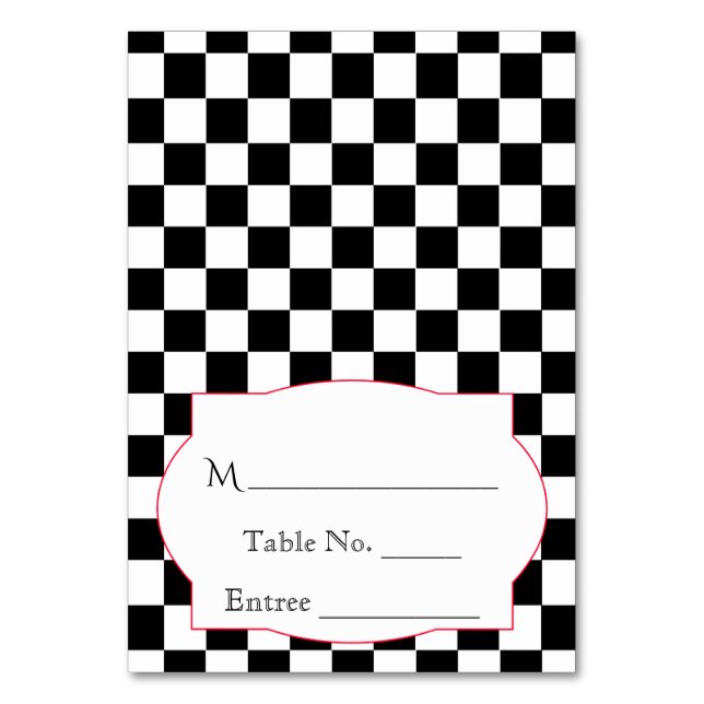 Rockabilly Hearts and Rose Place Card (Front)