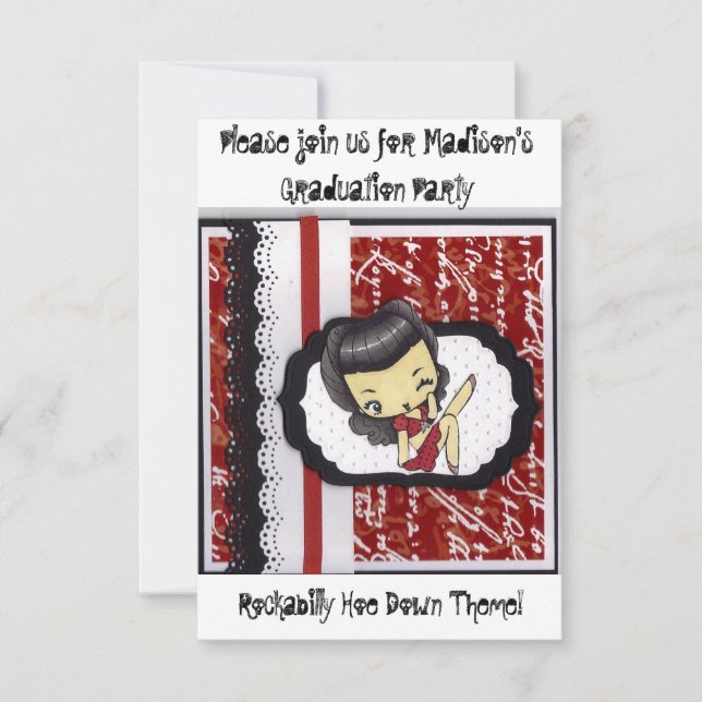 Rockabilly Hoe Down Party Invitation (Front)