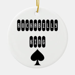 Rockabilly King Retro Punk Rock Ceramic Ornament