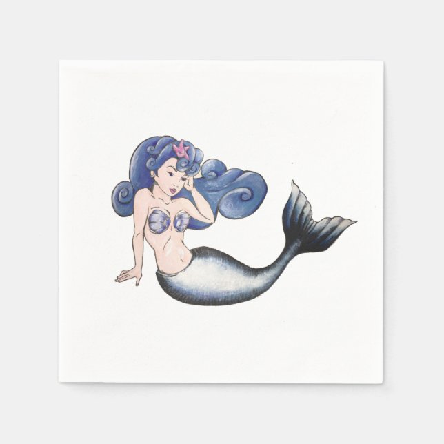 Rockabilly Mermaid Napkin (Front)