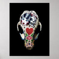 Rockabilly Painted Skull