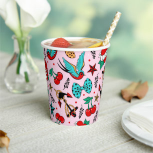 Rockabilly paper cups