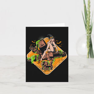 Rockabilly Pin-up Girl Witch Rock Music Halloween  Card