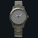 ROCKABILLY RETRO BLACK WHITE POKE DOTS WRIST WATCH<br><div class="desc">CASUAL AND DELICATE PATTERN FOR ANY OCCASION ,  CUSTOMIZE TO STYLE OF WATCH THAT SUIT YOU</div>