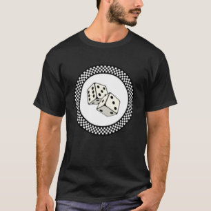 Rockabilly Retro Vintage Chequerboard Pattern Dice T-Shirt