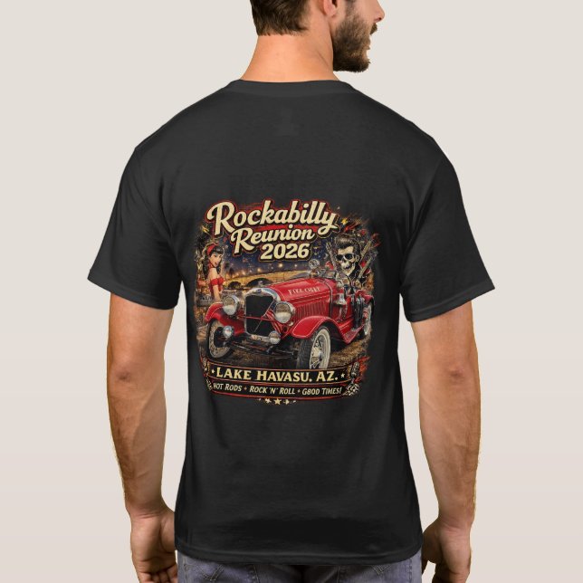 Rockabilly Reunion 2026 tumbler T-Shirt (Back)